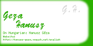 geza hanusz business card