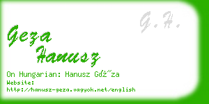 geza hanusz business card